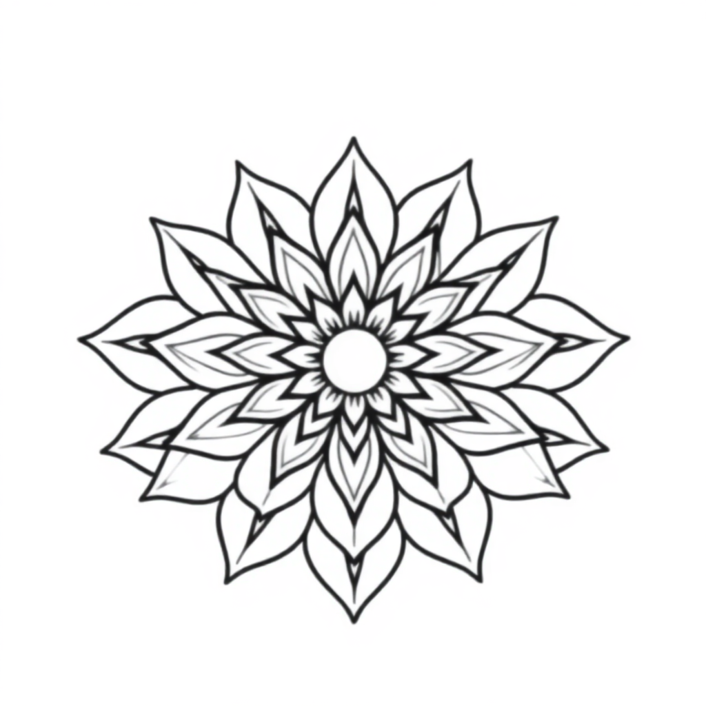 Magical Lotus Mandala Design Coloring Page