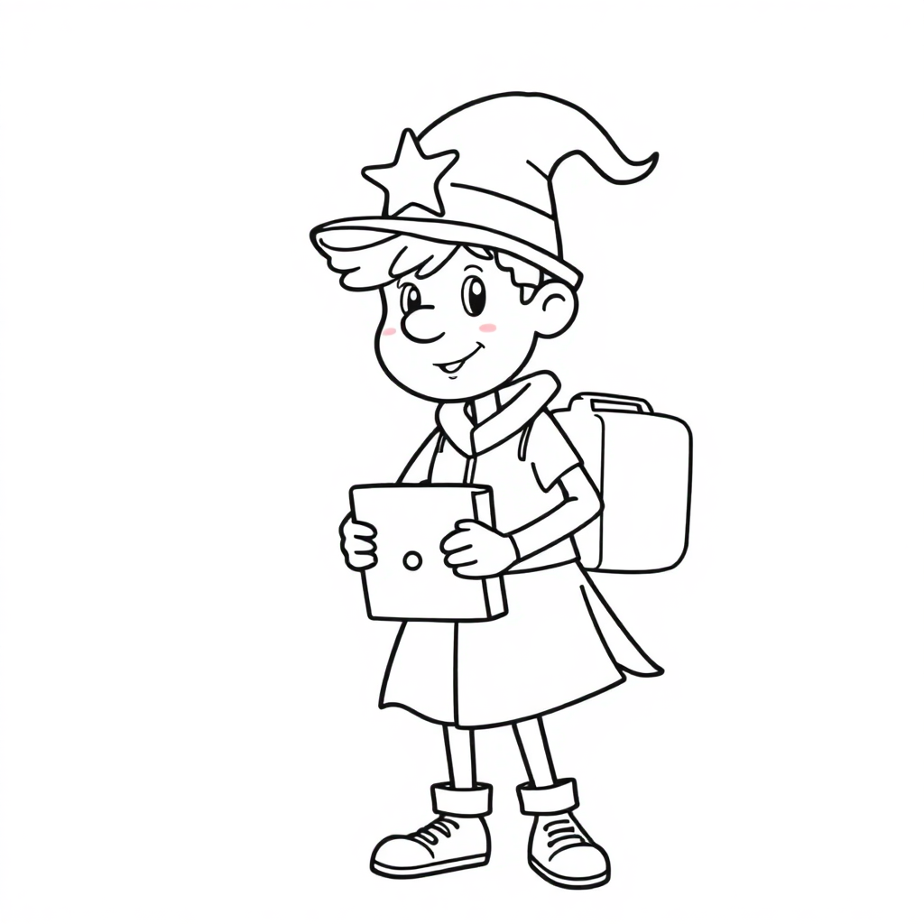 Magical Mail Carrier Coloring Page