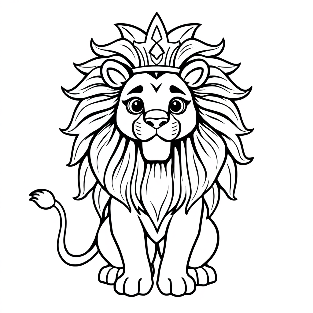 Magical Majestic Lion Coloring Page