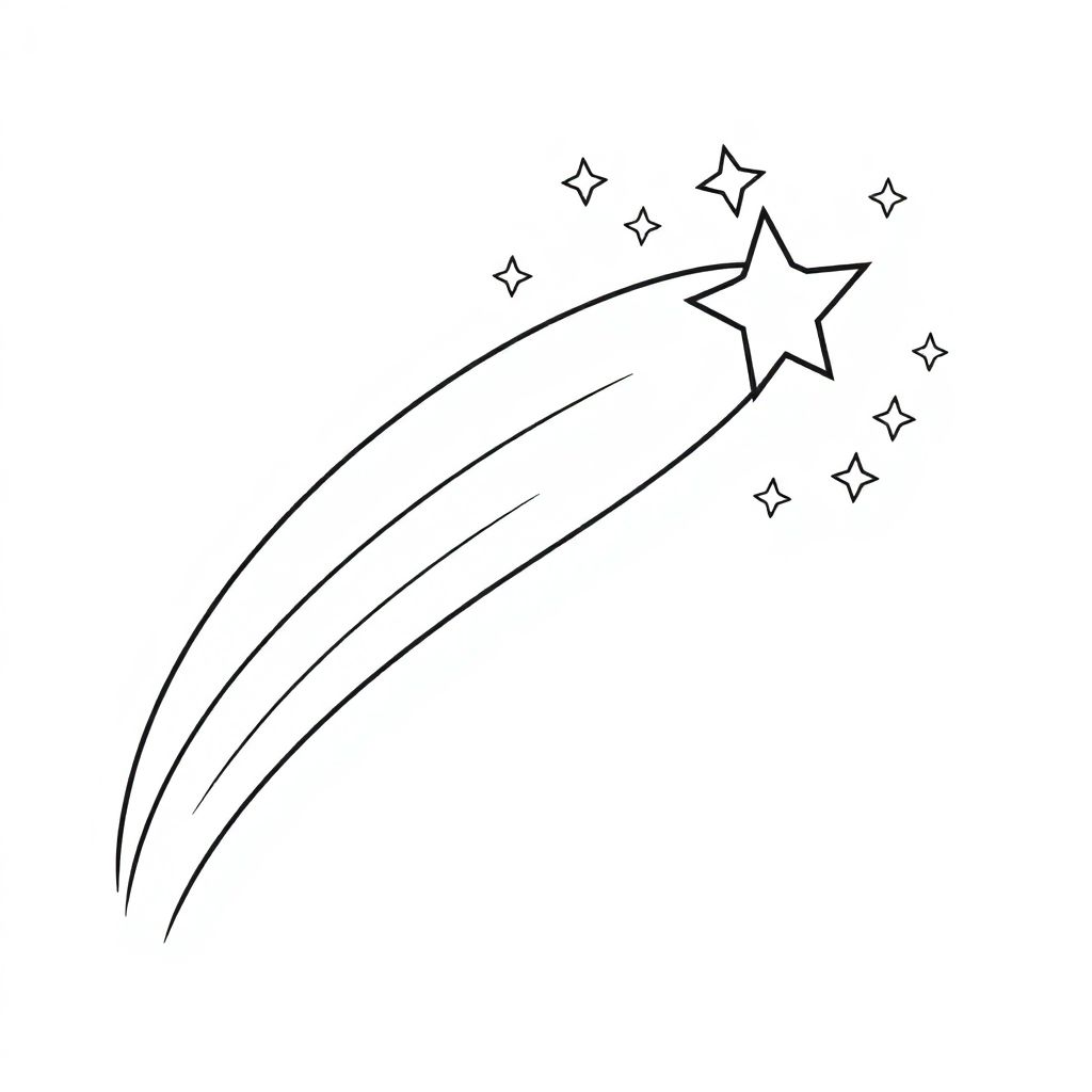 Magical Shooting Star Coloring Page