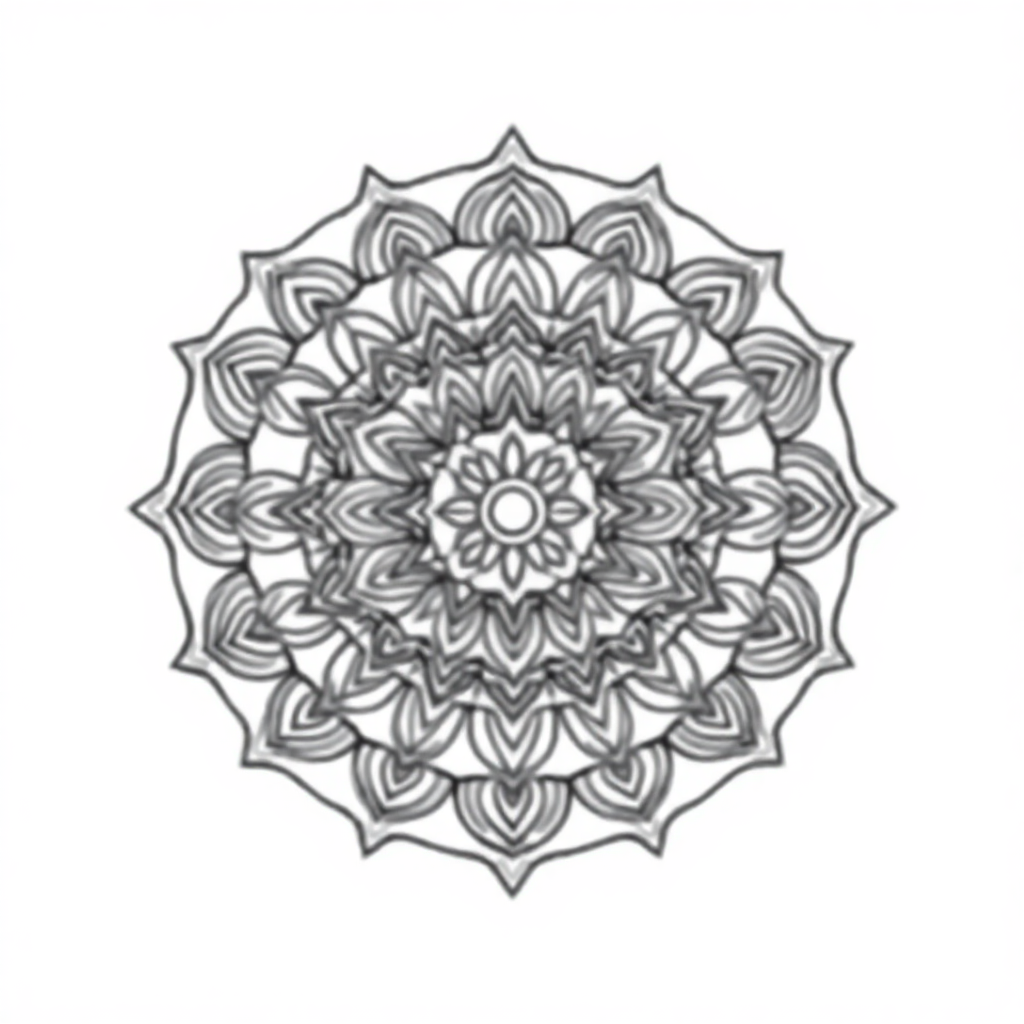 Magical Tibetan Mandala Coloring Page
