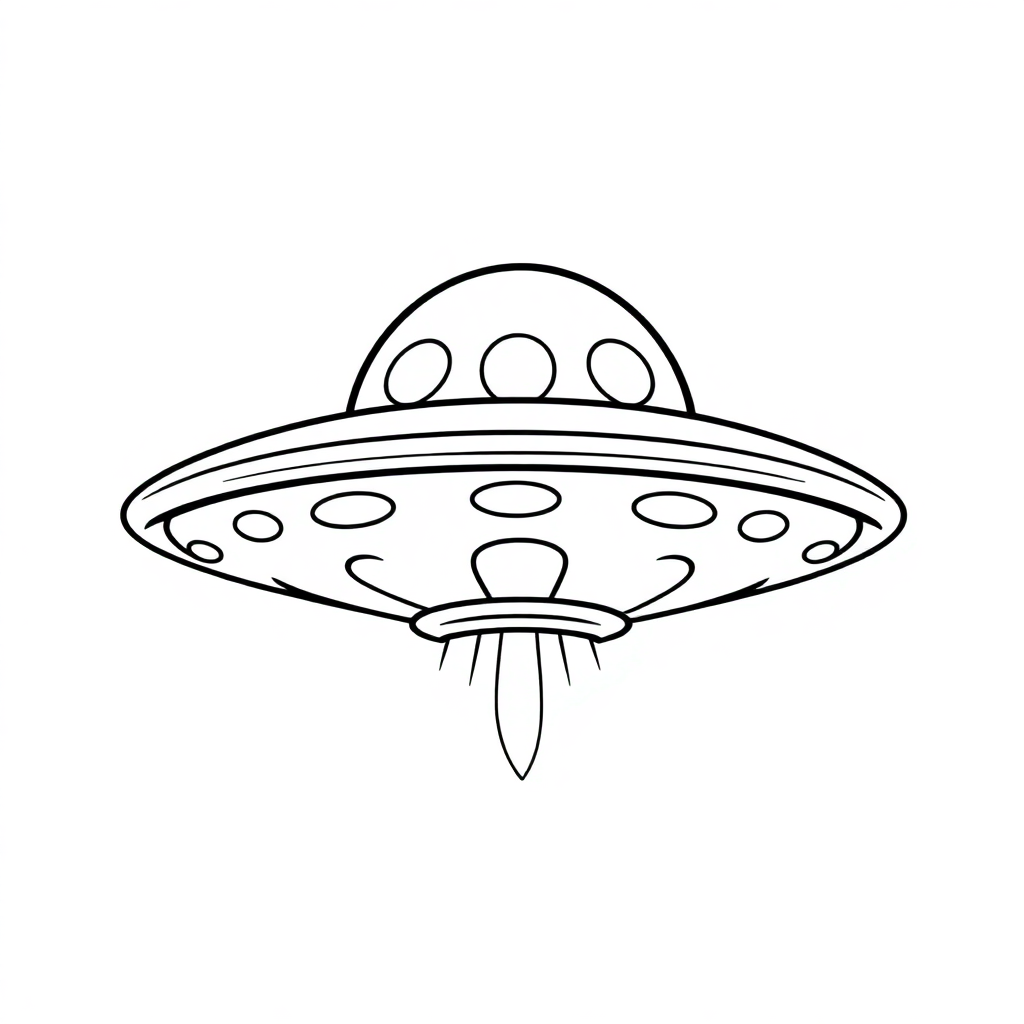 Magical Ufo Flying Saucer Coloring Page