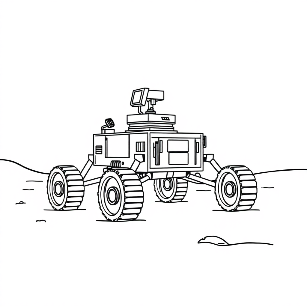 Mars Rover In Winter Coloring Page
