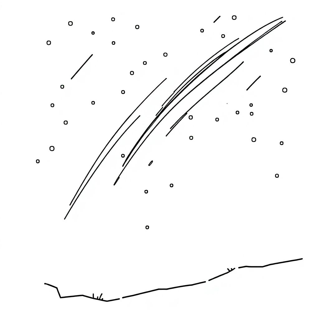 Meteor Shower At Night Coloring Page