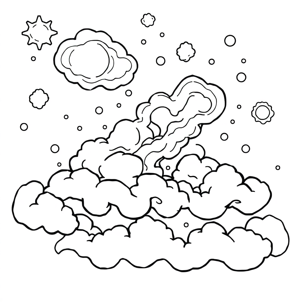 Nebula Clouds Coloring Page