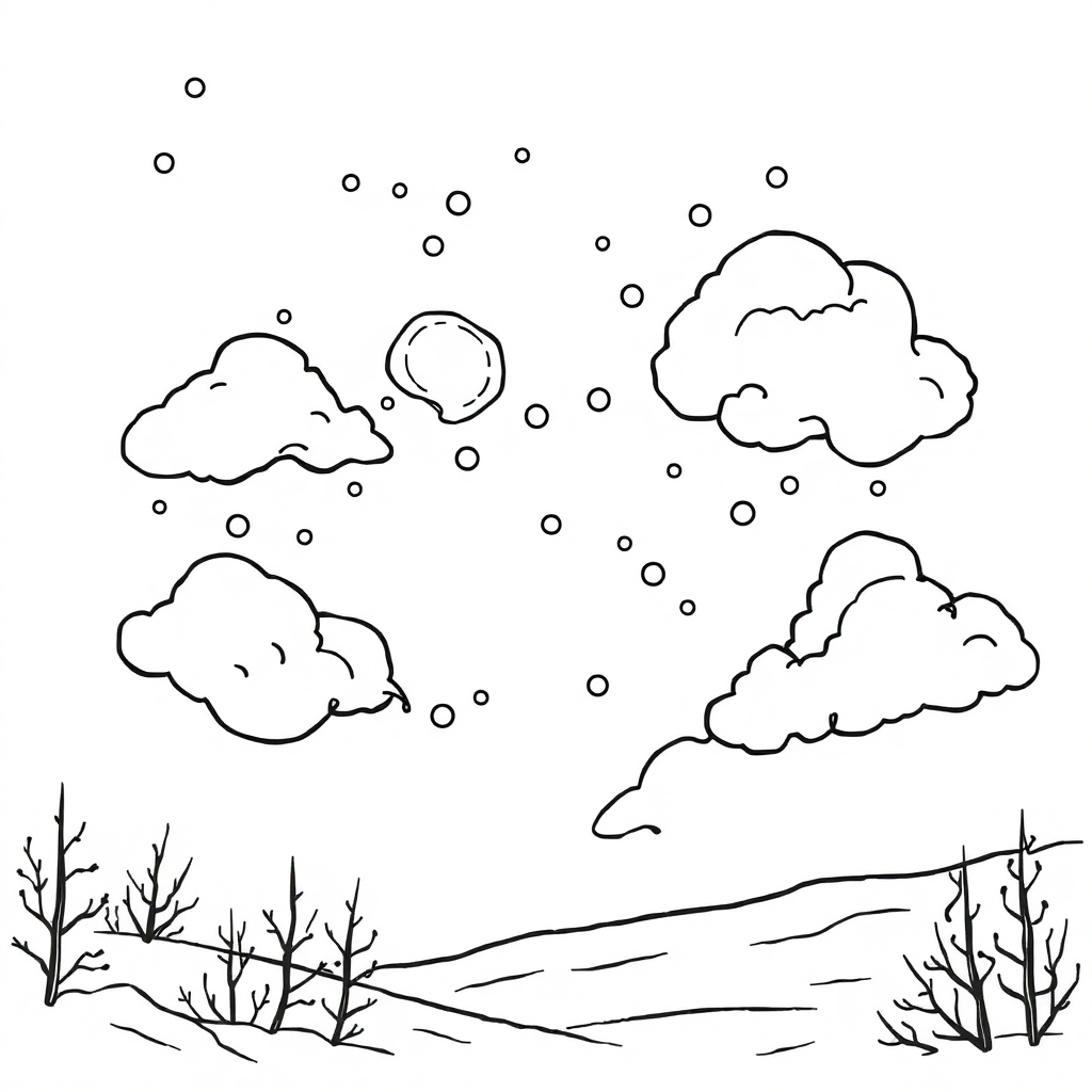 Nebula Clouds In Winter Coloring Page