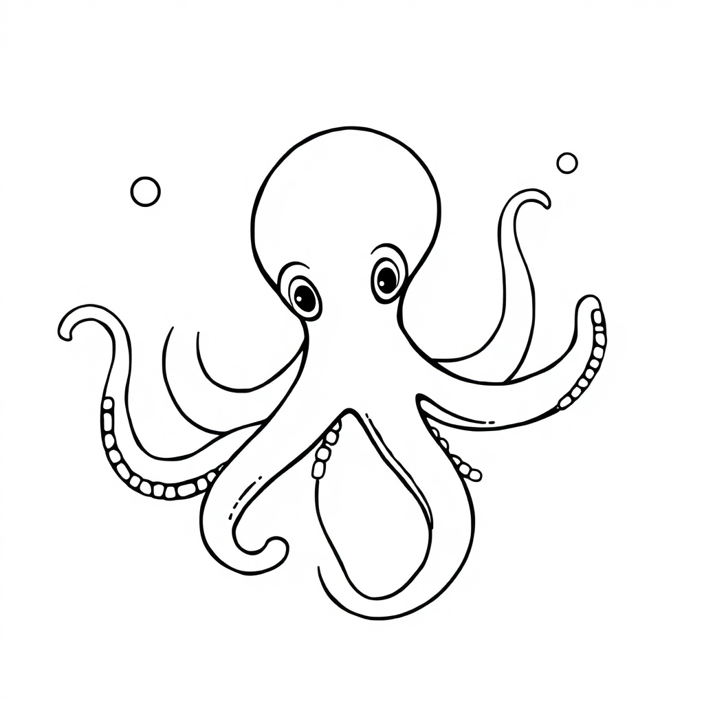 Octopus Underwater Coloring Page