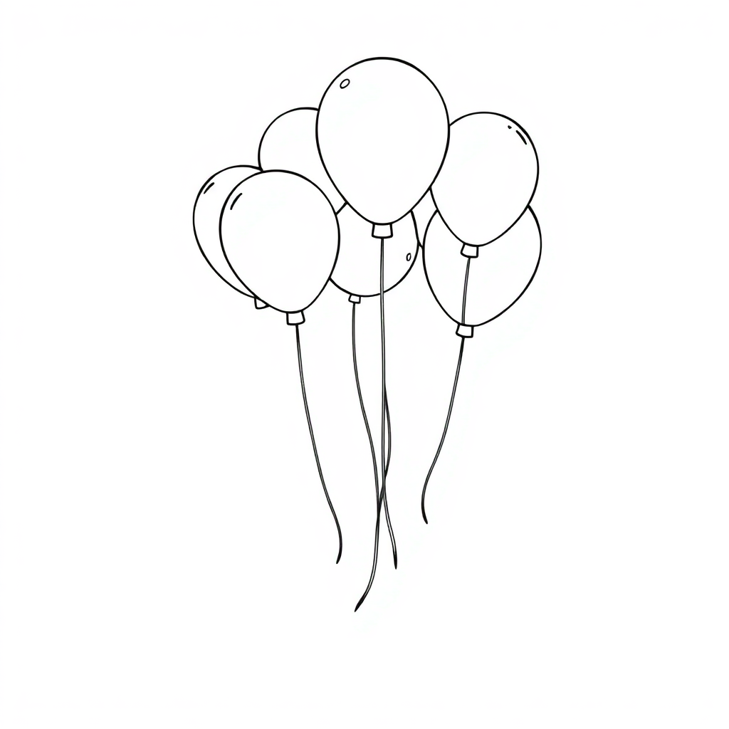 Party Balloons Underwater Coloring Page