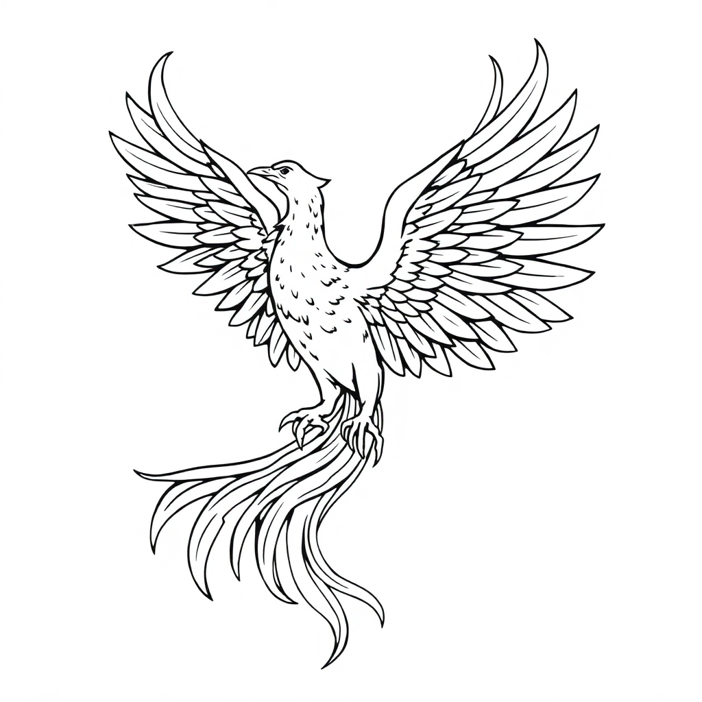 Phoenix Rising Coloring Page