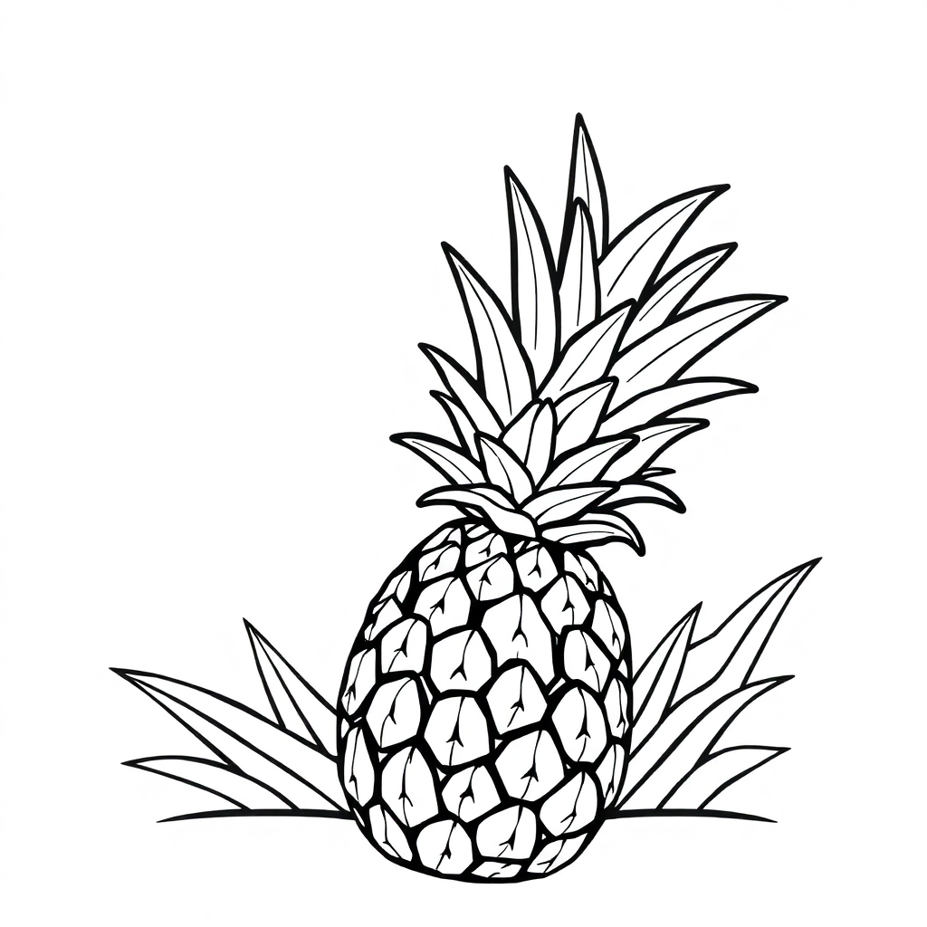 Pineapple At Night Coloring Page