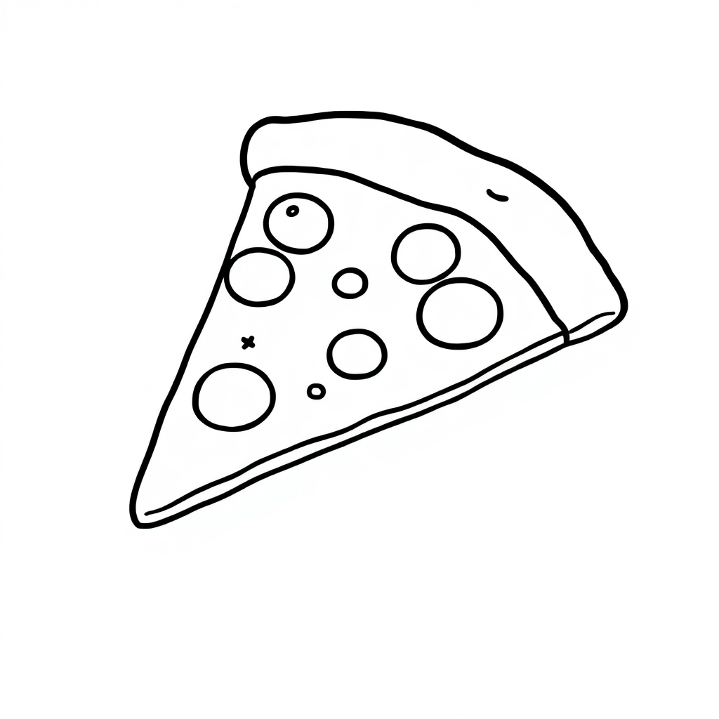 Pizza Slice In Space Coloring Page