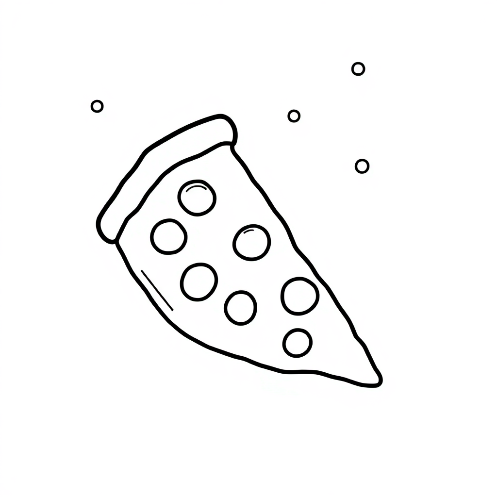 Pizza Slice In Winter Coloring Page