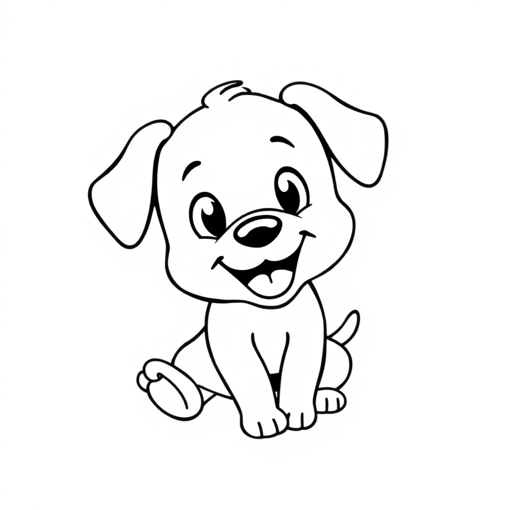 Playful Puppy In Space Coloring Page