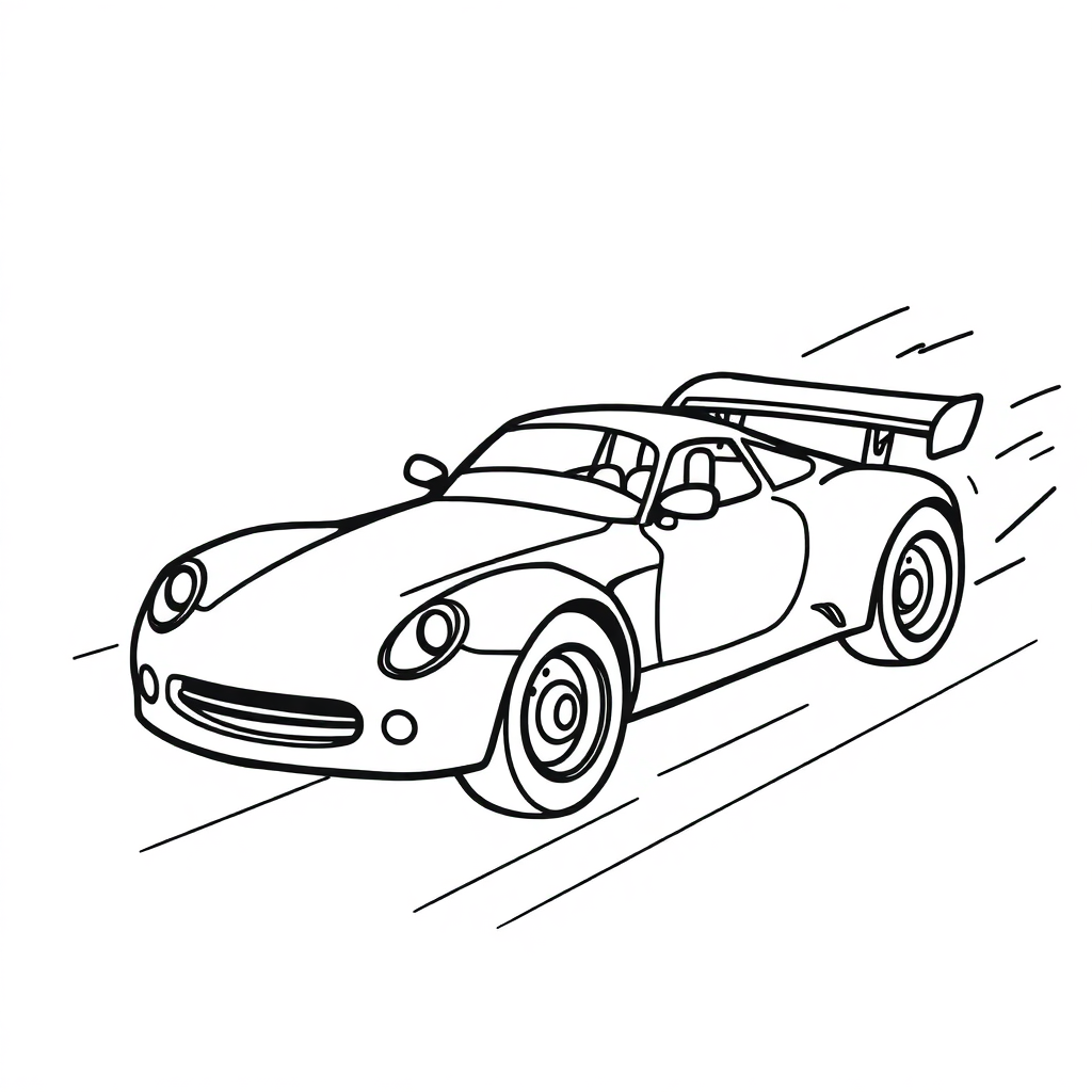 Race Car Speeding In Space Coloring Page