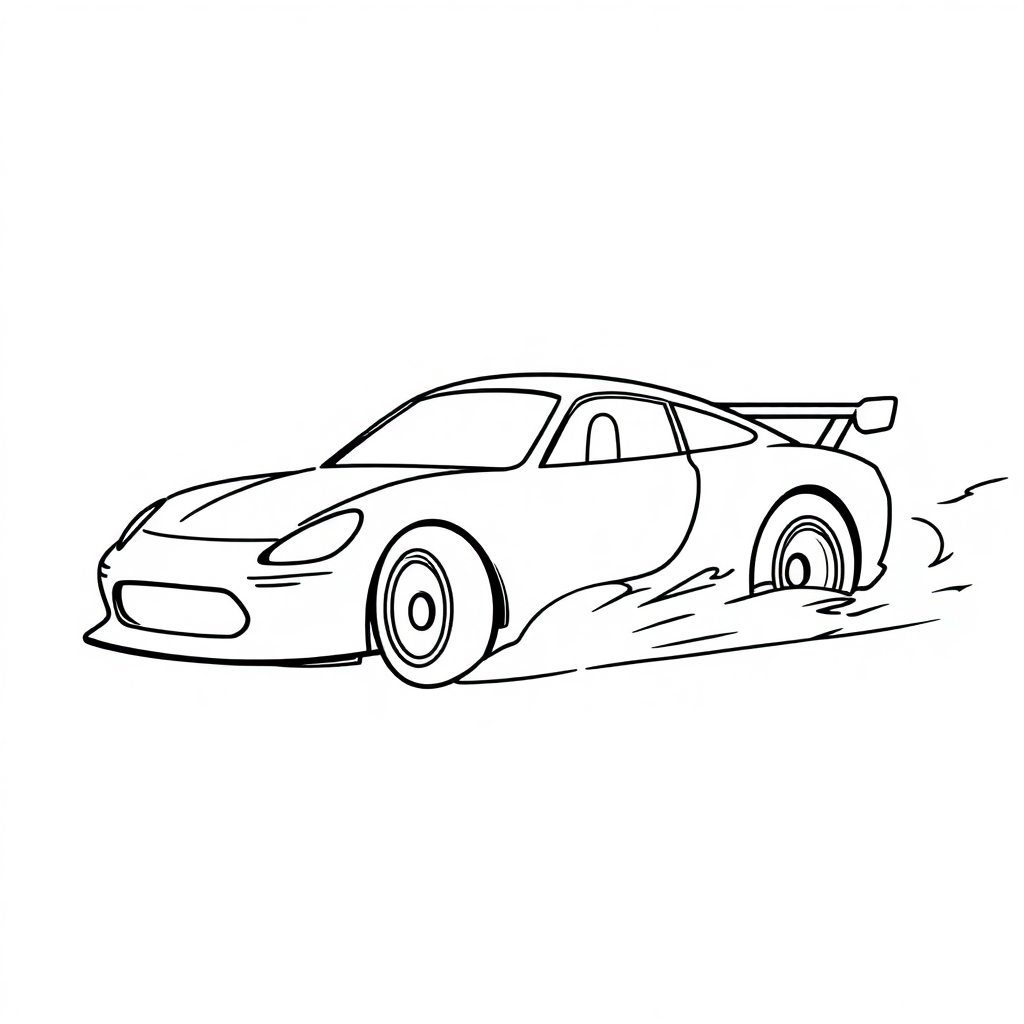 Race Car Speeding In Winter Coloring Page