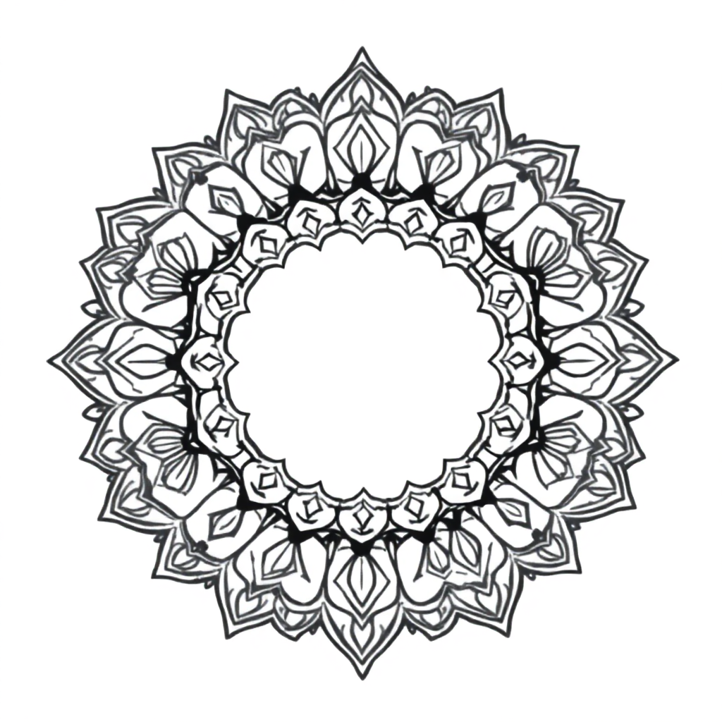 Realistic Bohemian Mandala Coloring Page