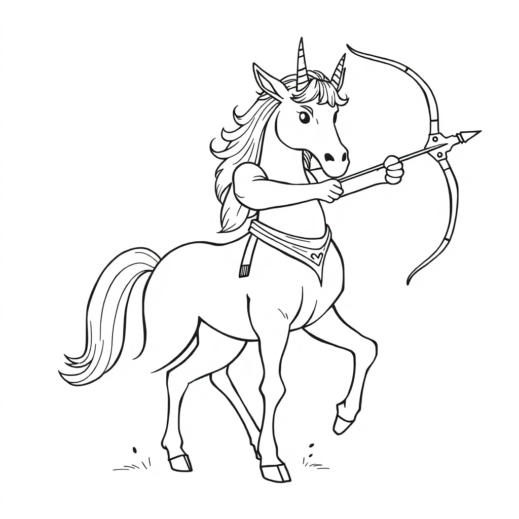 Realistic Centaur Archer Coloring Page
