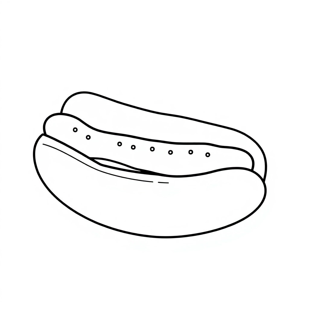 Realistic Hot Dog Coloring Page