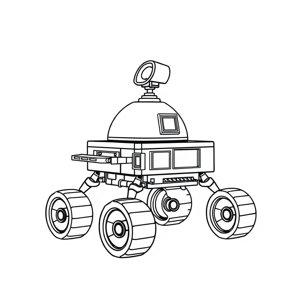 Realistic Mars Rover Coloring Page