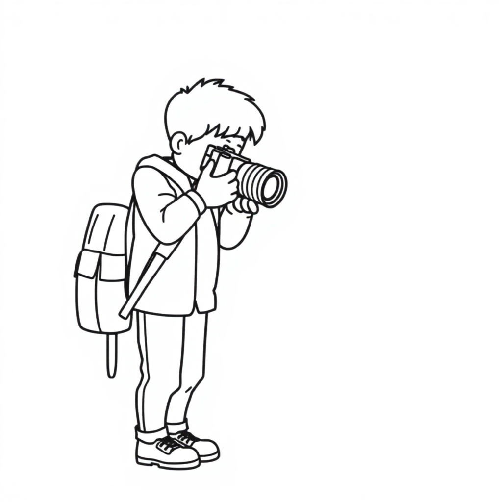 Realistic Photographer Coloring Page