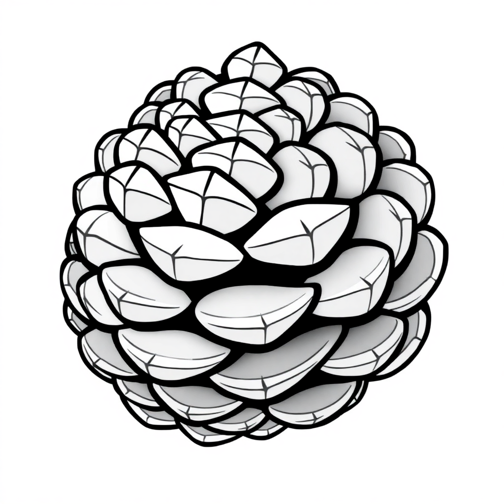 Realistic Pinecone Coloring Page