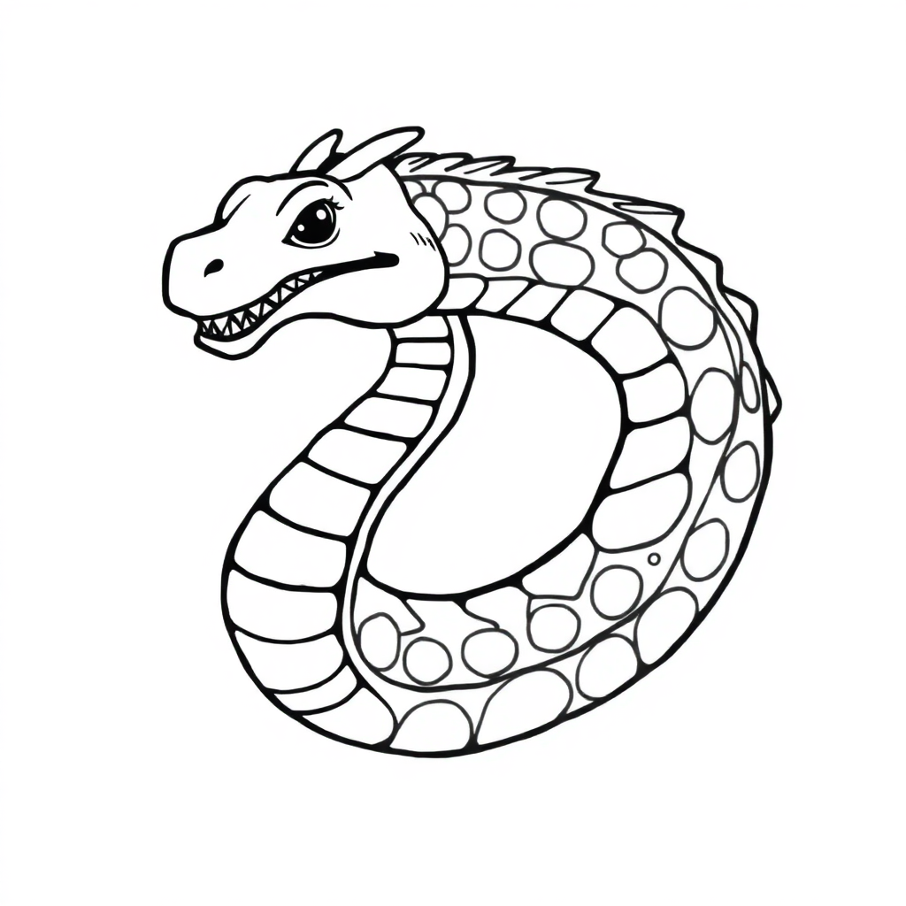 Realistic Sea Serpent Coloring Page