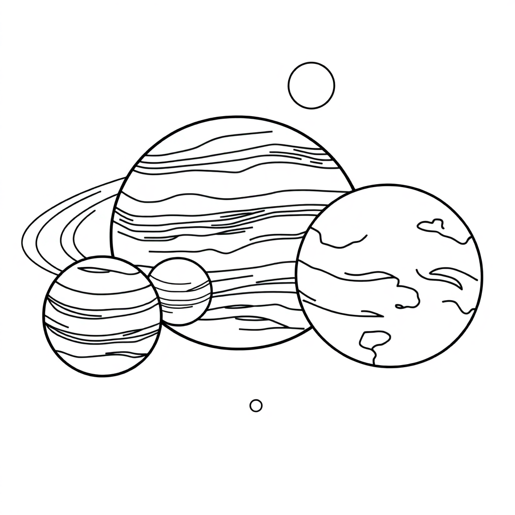 Realistic Solar System Planets Coloring Page