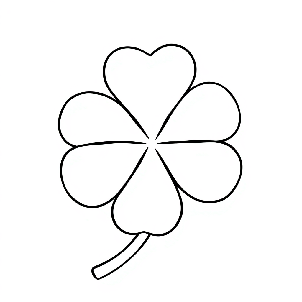 Realistic St Patricks Shamrock Coloring Page
