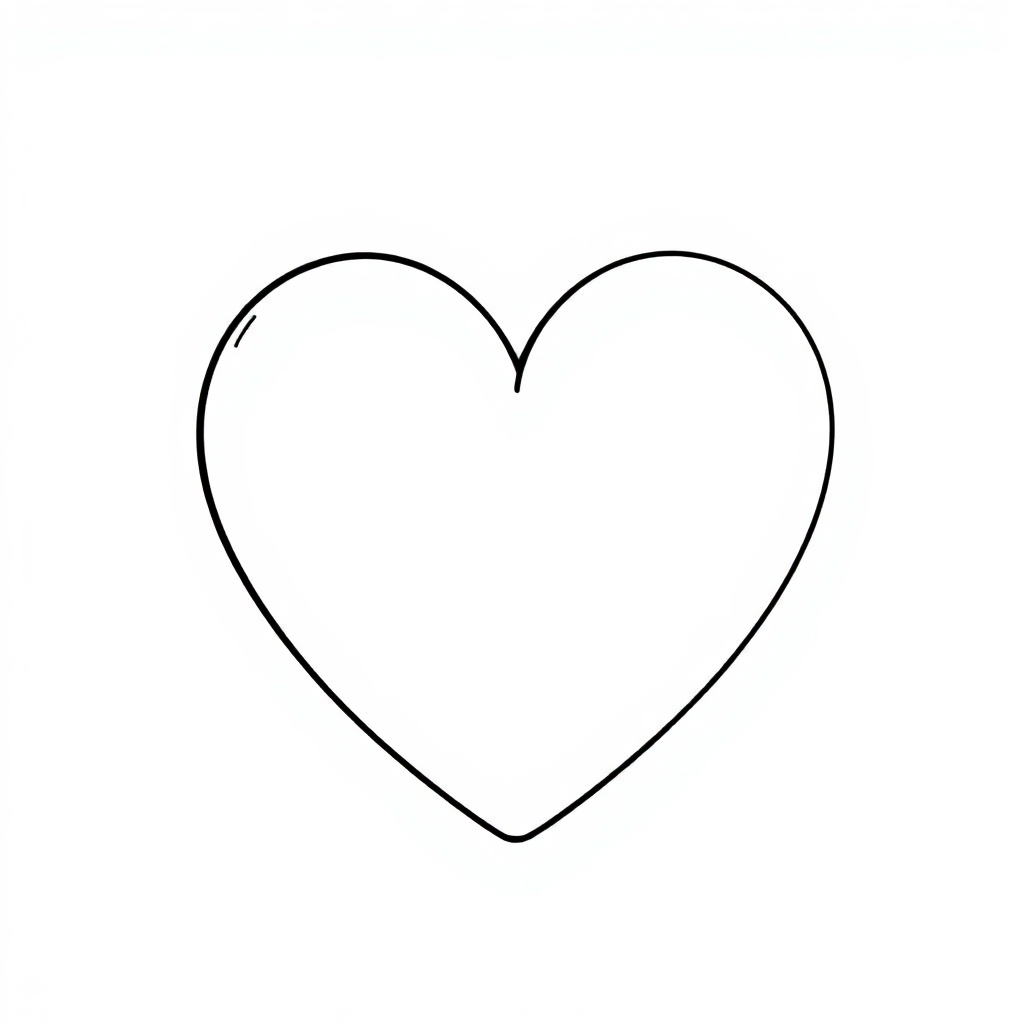 Realistic Valentines Heart Coloring Page