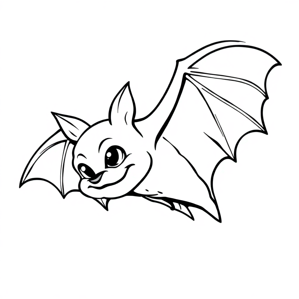 Realistic Vampire Bat Coloring Page
