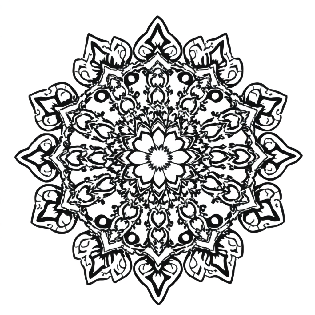 Realistic Vintage Lace Mandala Coloring Page