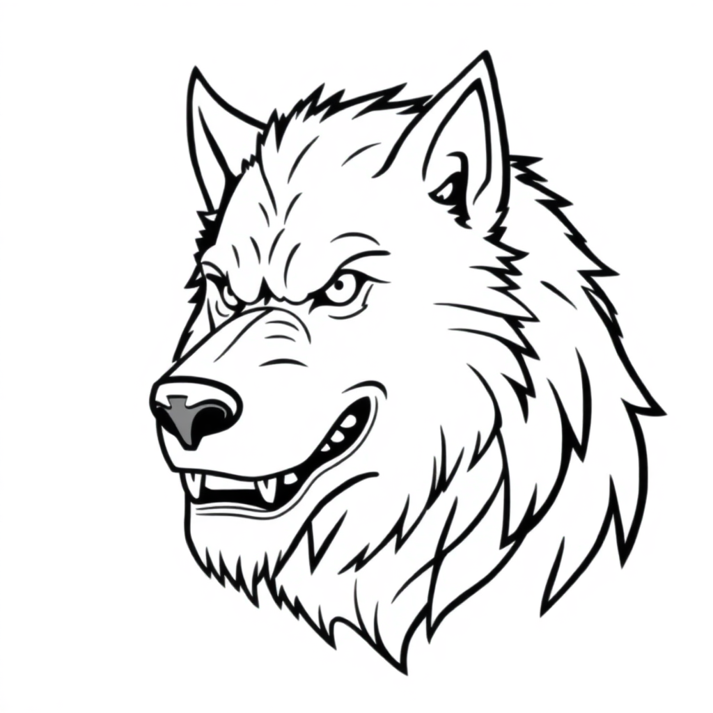 Printable Realistic Werewolf Coloring Page