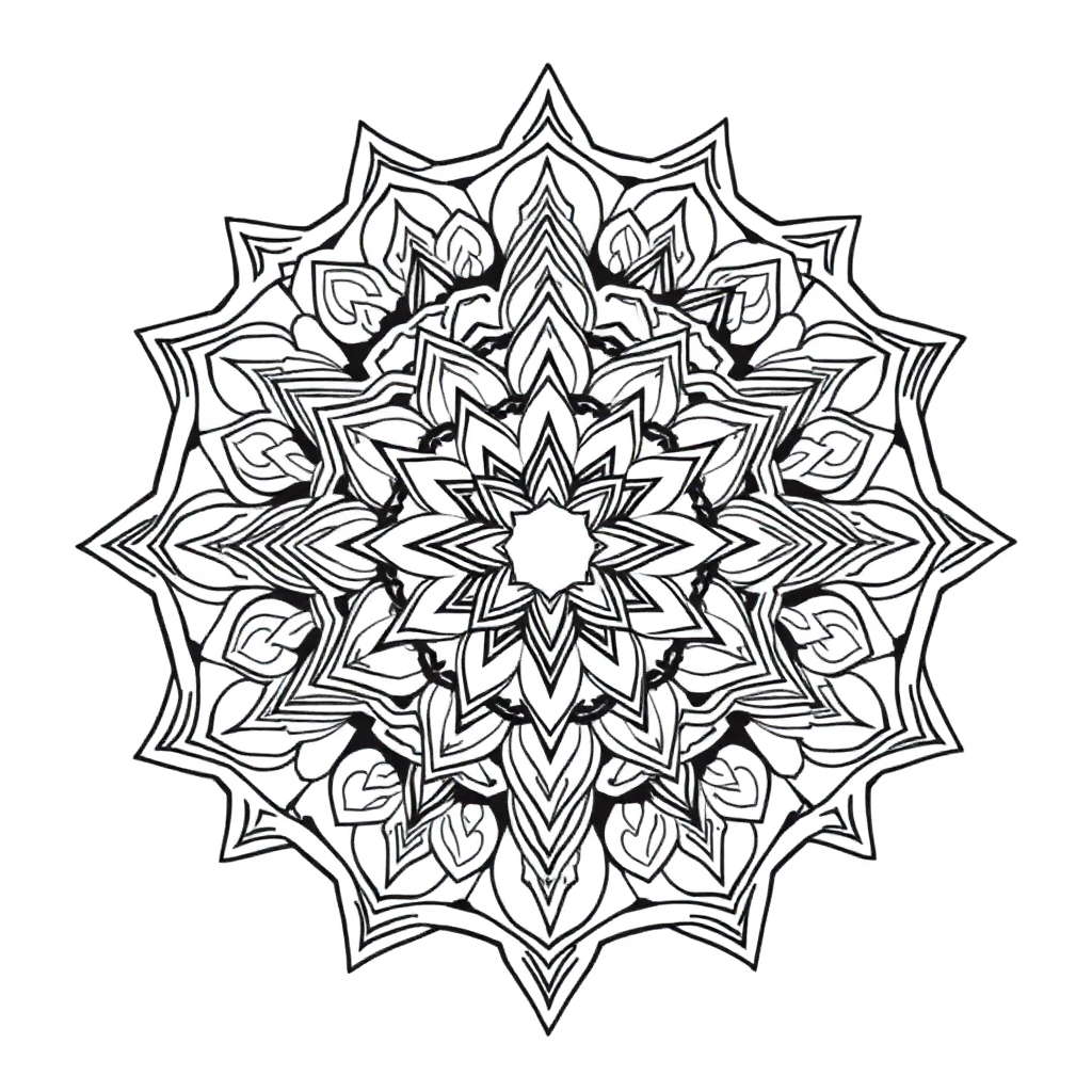 Sacred Geometry Mandala Underwater Coloring Page