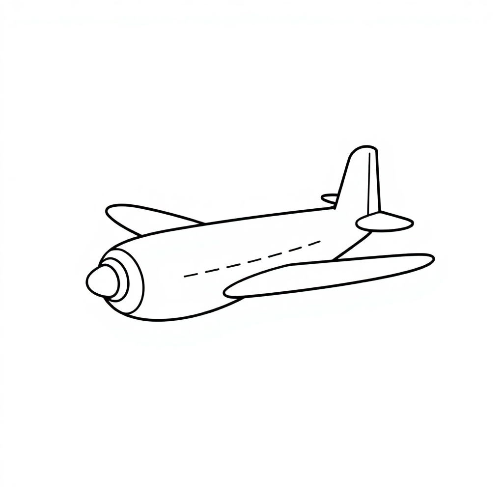 Simple Airplane Flying Coloring Page