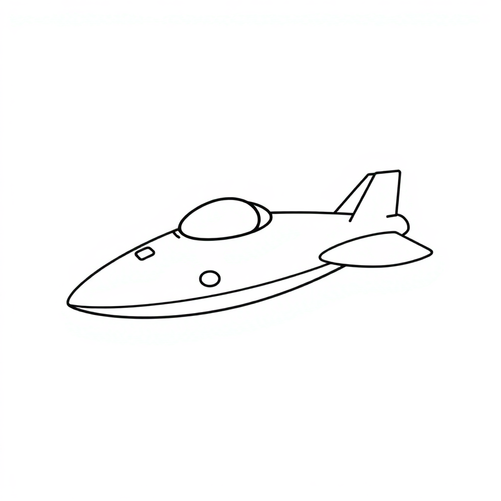 Simple Alien Spaceship Coloring Page