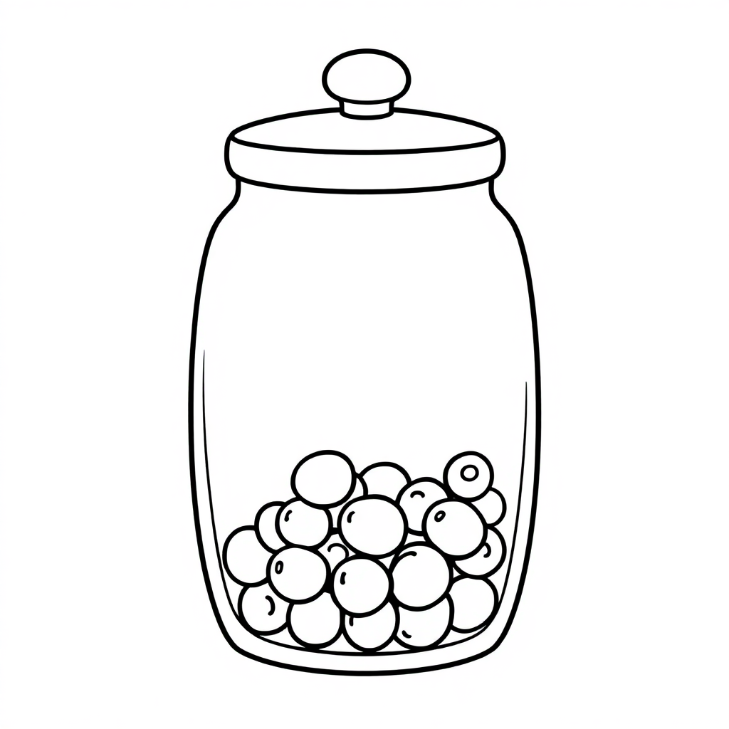 Simple Candy Jar Coloring Page