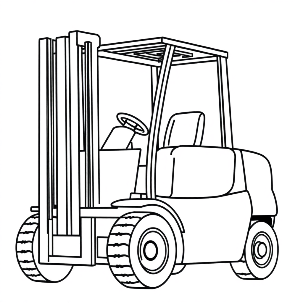 Simple Forklift Coloring Page