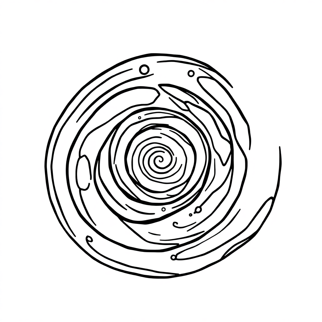 Simple Galaxy Spiral Coloring Page