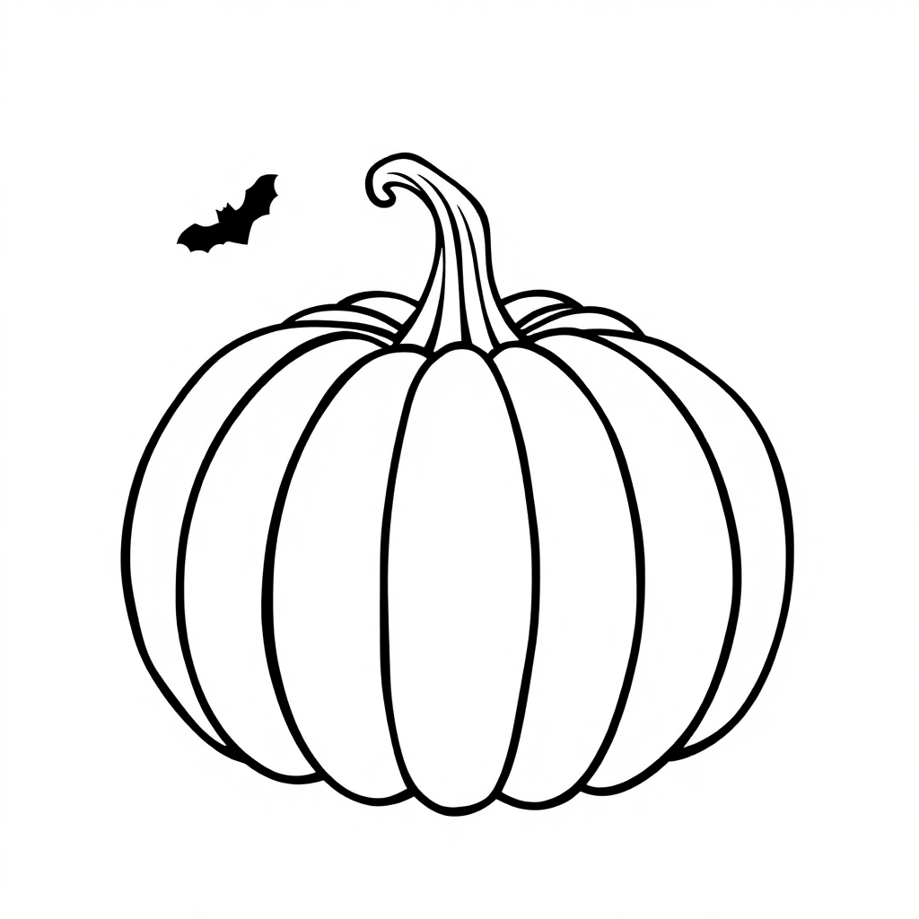 Simple Halloween Pumpkin Coloring Page