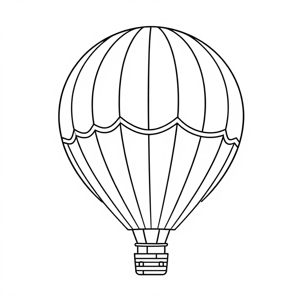 Simple Hot Air Balloon Coloring Page