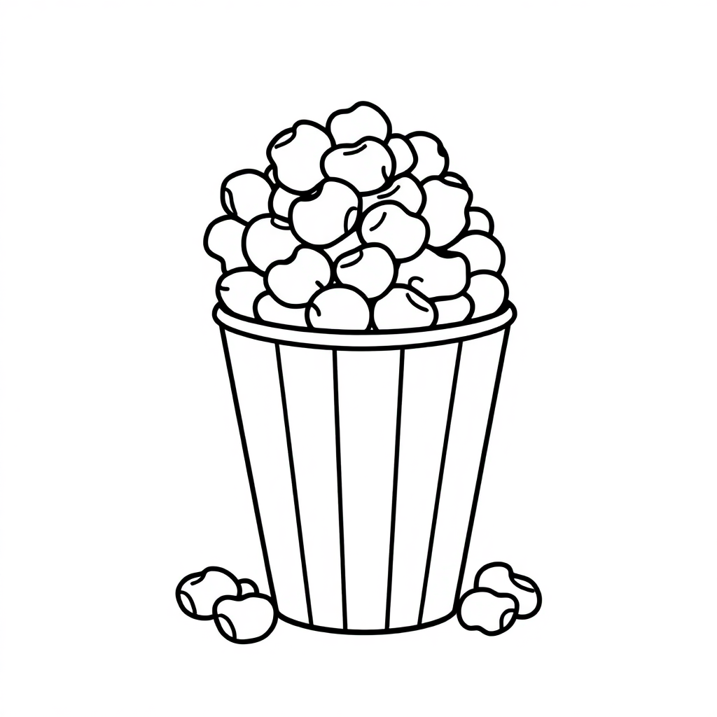 Simple Popcorn Bucket Coloring Page