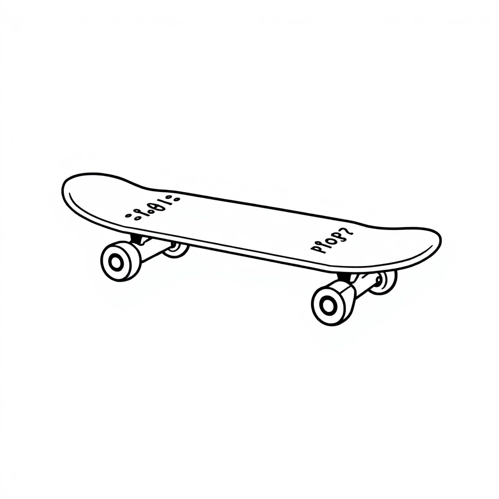 Simple Skateboard Coloring Page