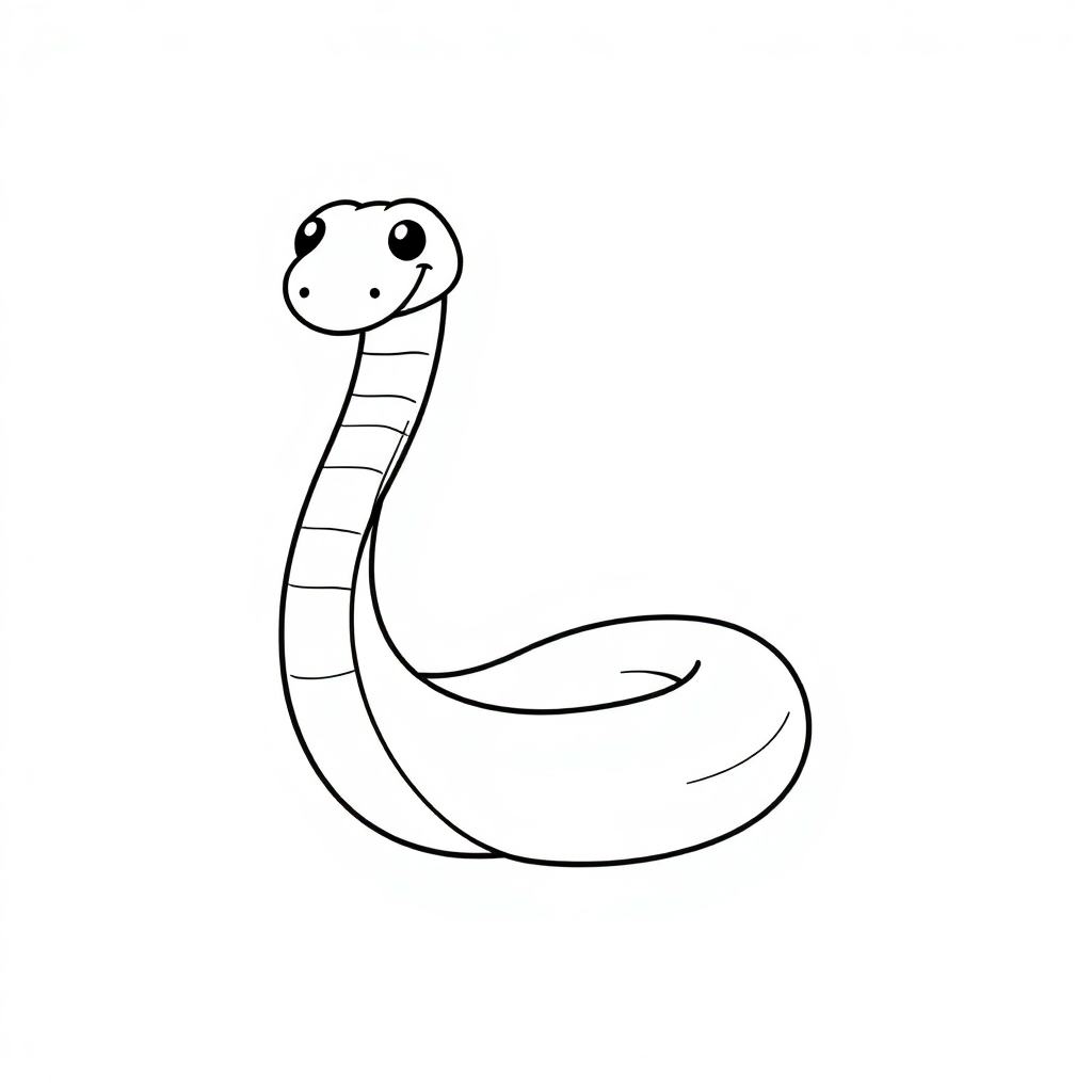 Simple Snake Coiled Coloring Page