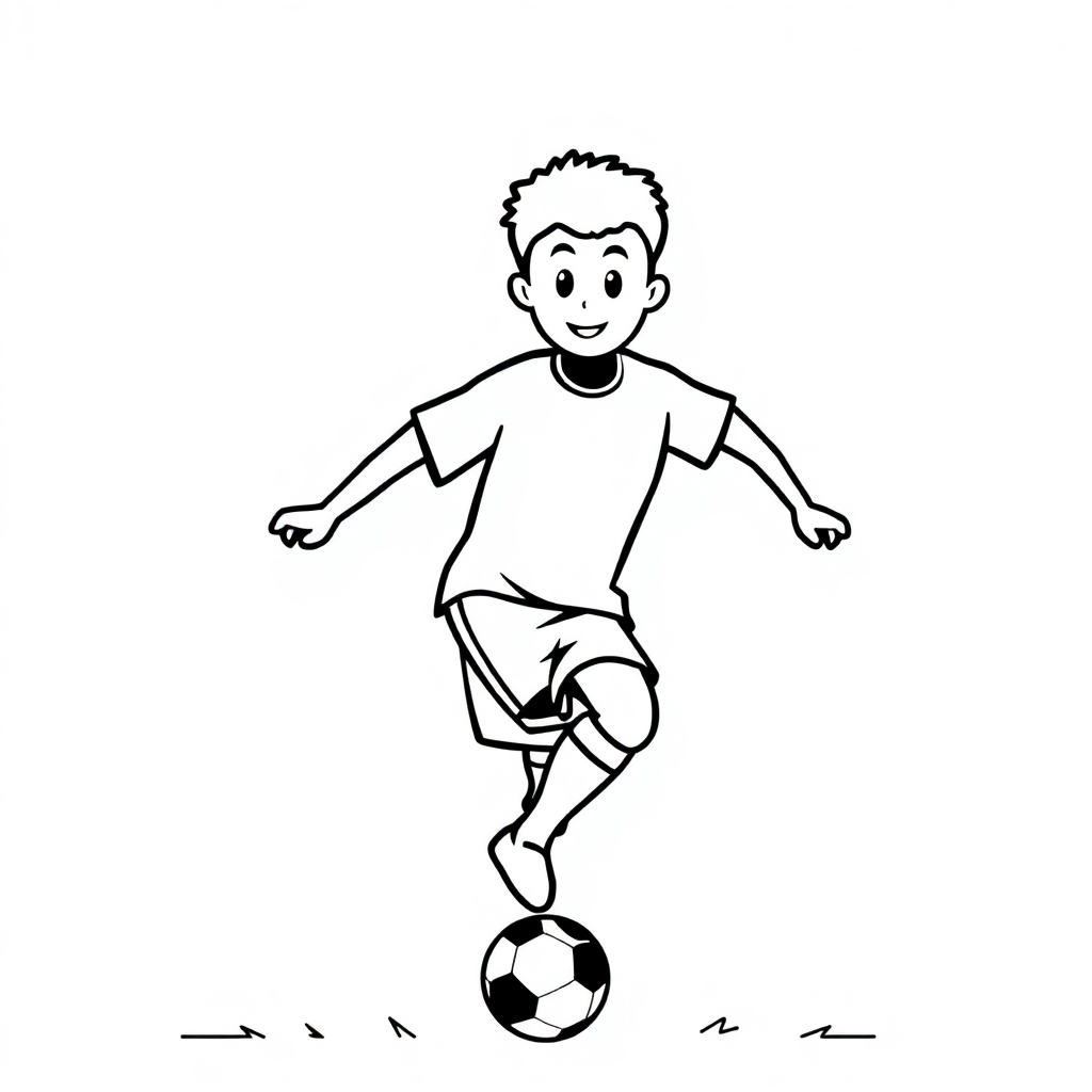Simple Soccer Player Coloring Page