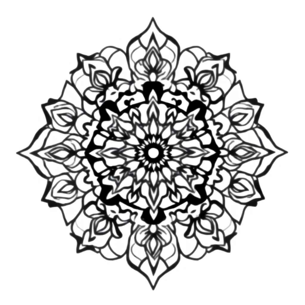 Printable Simple Tibetan Mandala Coloring Page