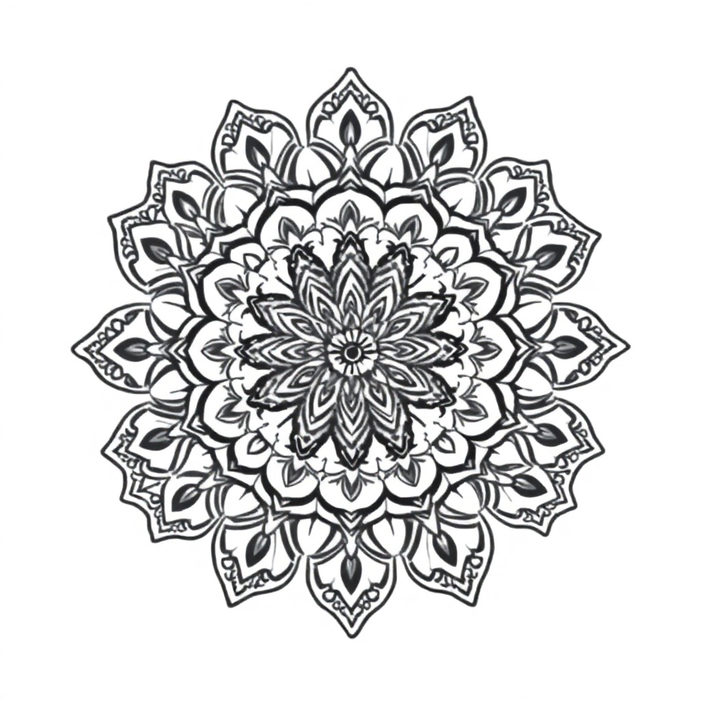 Simple Vintage Lace Mandala Coloring Page
