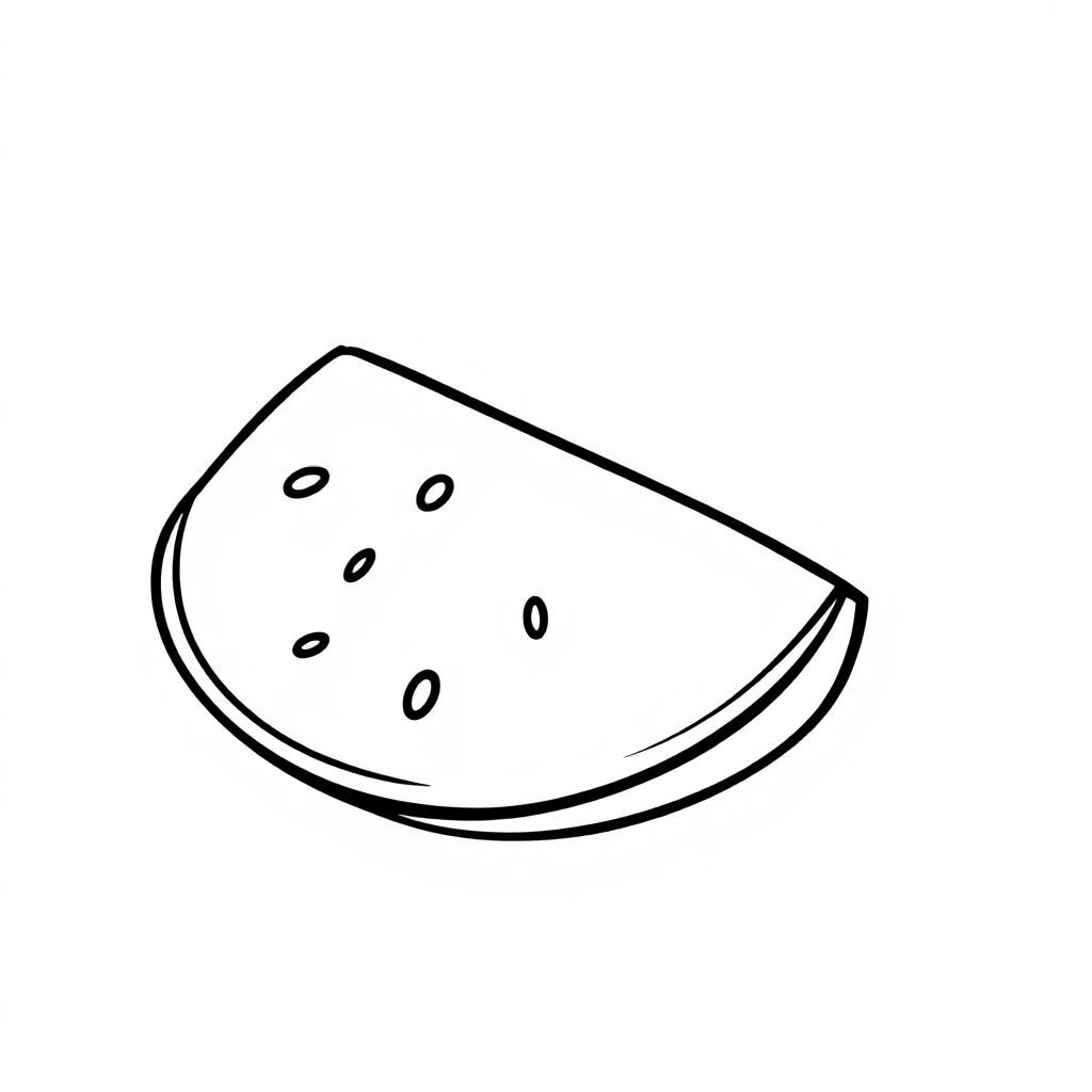 Simple Watermelon Slice Coloring Page