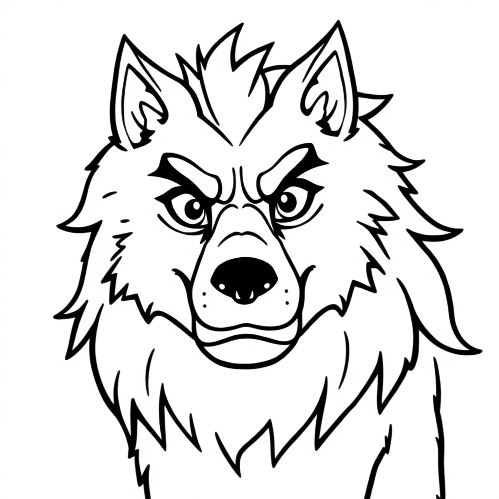 Simple Werewolf Coloring Page