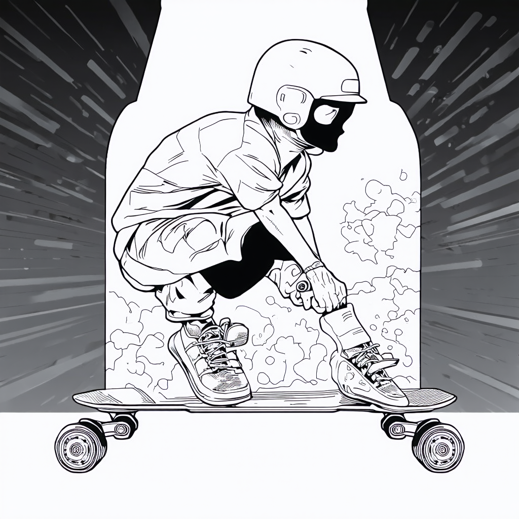 Skateboard Coloring Page