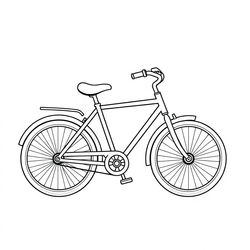 Sleepy Bicycle Coloring Page